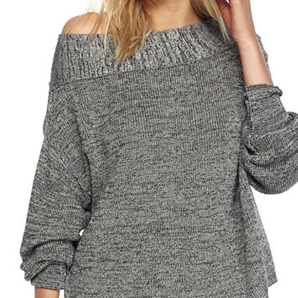 Free People Sweaters - Free People Off the Shoulder Grey Sweater